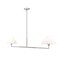 Z-Lite Leila Chandelier, 2-Light, 12 In.W x 62 In.L x 9.5 In.H, Brushed Nickel/White Linen 744-62L-BN - alternate 2